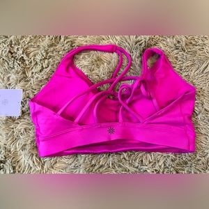 bright pink sports bra